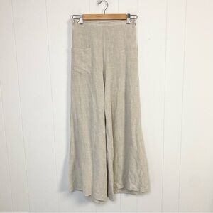 Sula 100% Linen Pants Wide Leg Size XS Beige Tan Granola Lagenlook Cottagecore